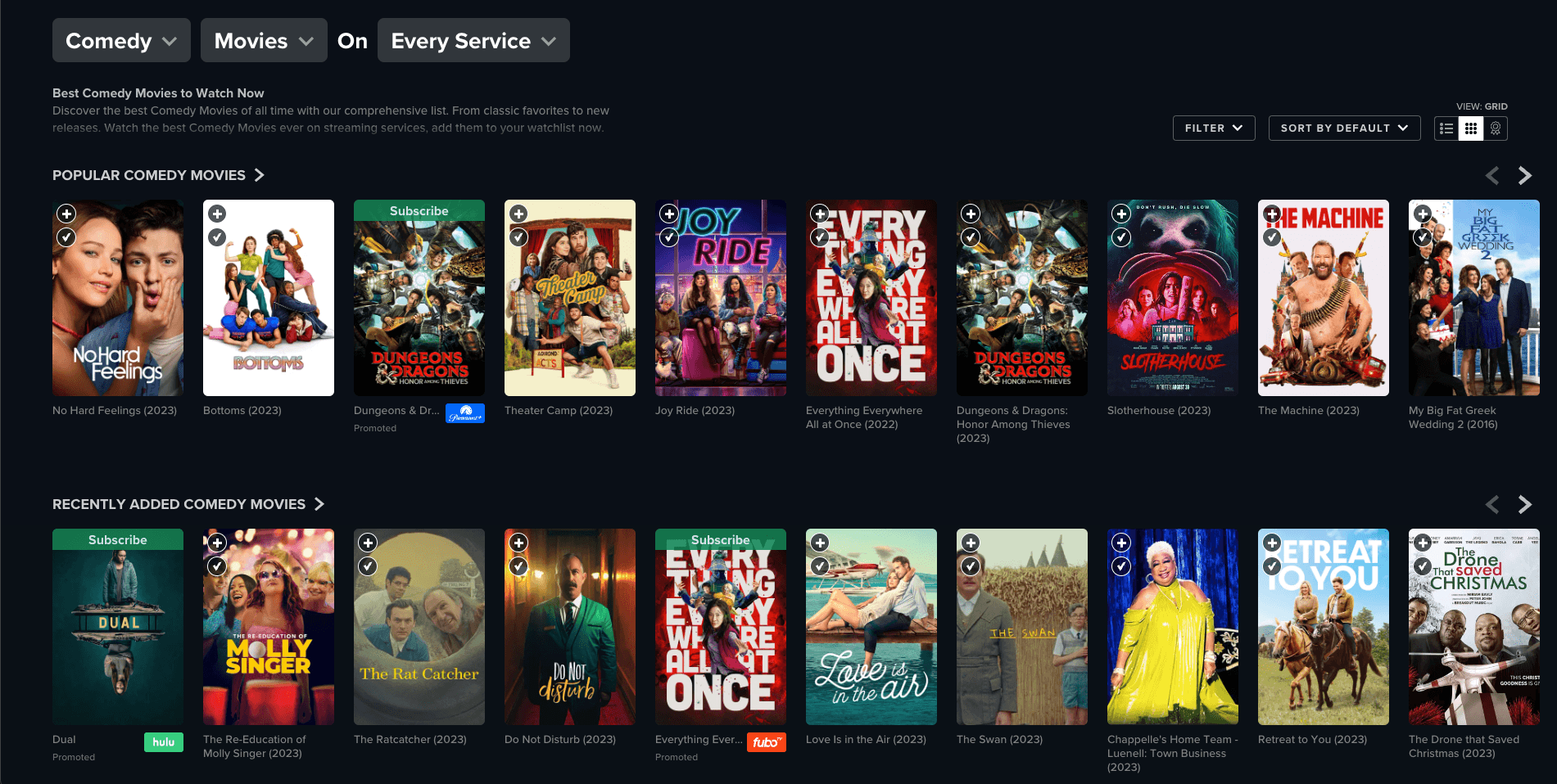 reelgood browse page